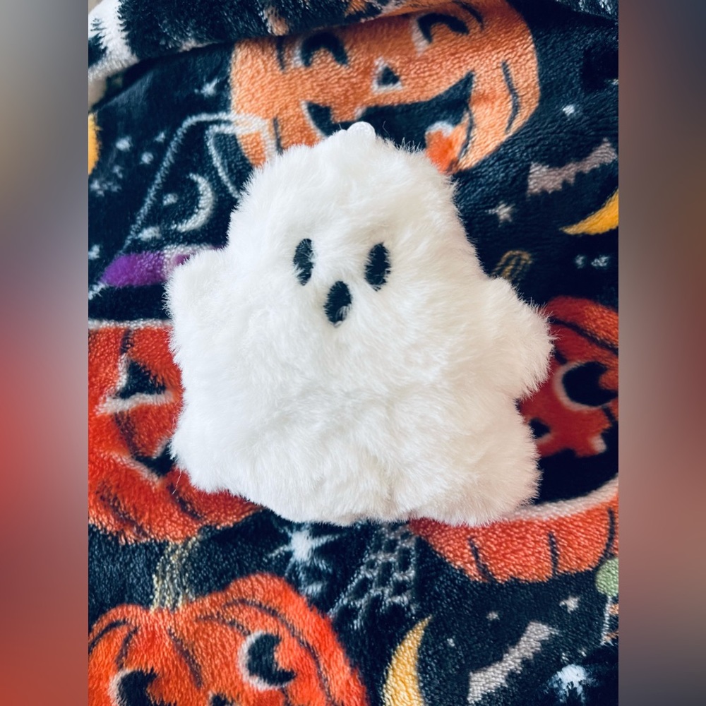 HALLOWEEN SPOOKY PLUSH STUFFED FUZZY GHOST BAG BACKPACK CHARM KEYCHAIN CLIP